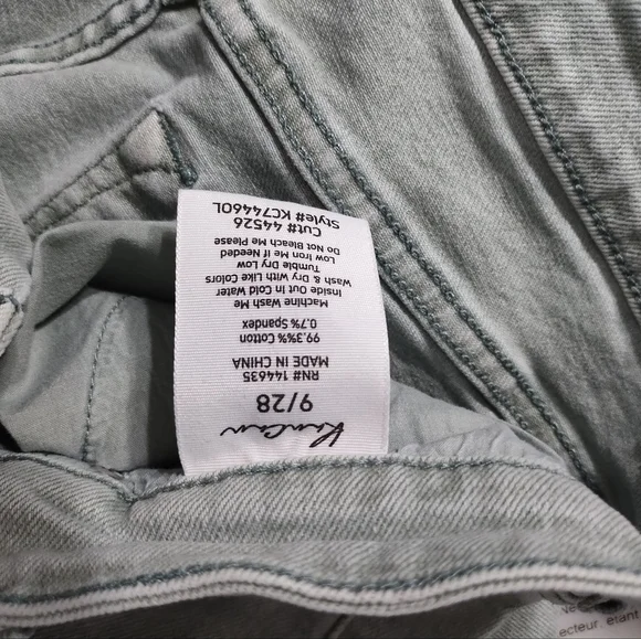 Kancan Straight Leg High Waist Light Green Boho Casual Minimalist Jeans Sz 28/9 - Picture 6 of 7